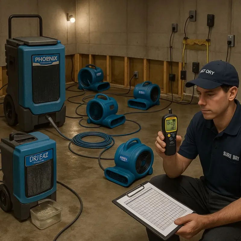Structural Drying and Dehumidification process in Olney, IL